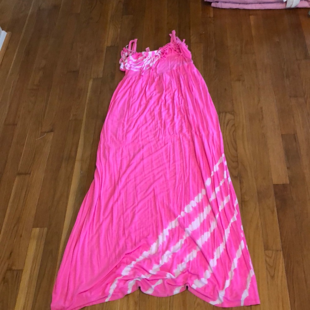Pink with white tie dye dress